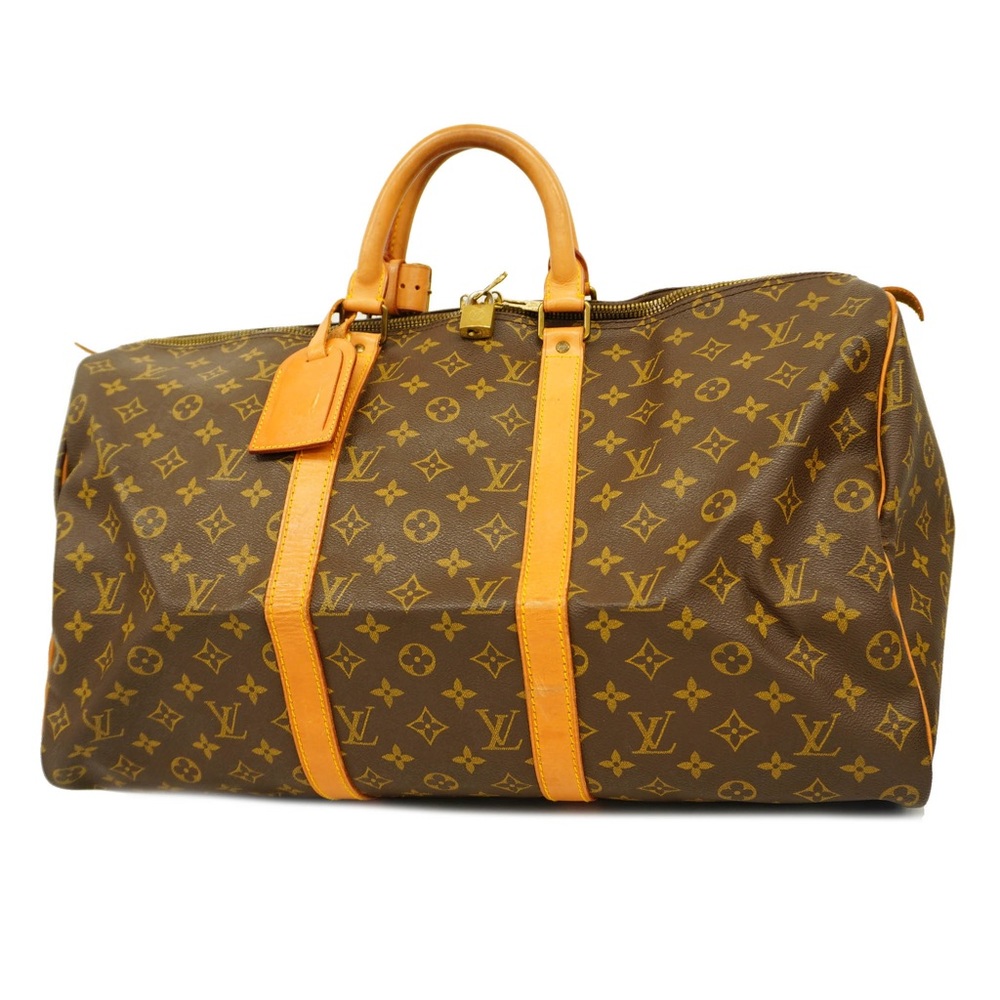 Auth Louis Vuitton Monogram Keepol 50 M41426 Men,Women,Unisex Boston Bag
